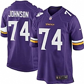 Nike Men & Women & Youth Vikings #74 Johnson Purple Team Color Game Jersey,baseball caps,new era cap wholesale,wholesale hats